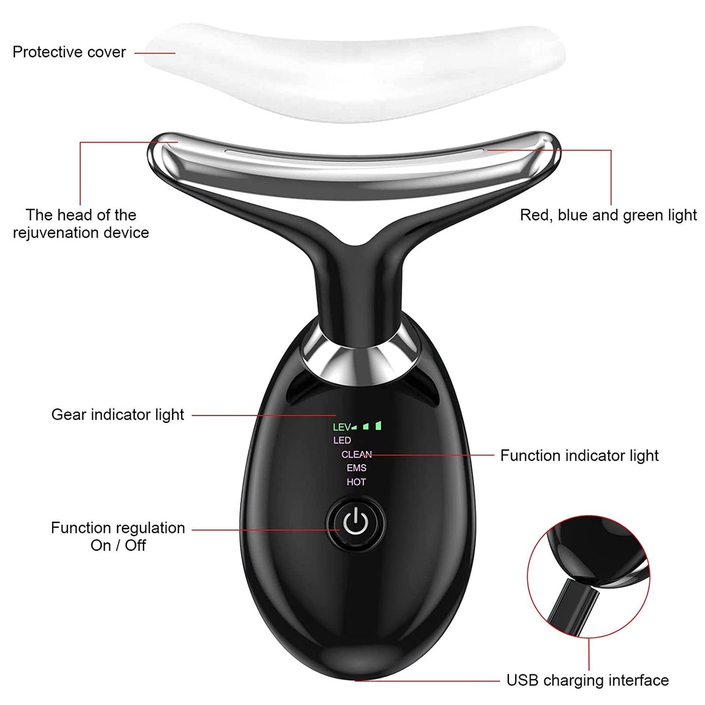 Facial and Neck Lifting Massager Rose Cosmetics