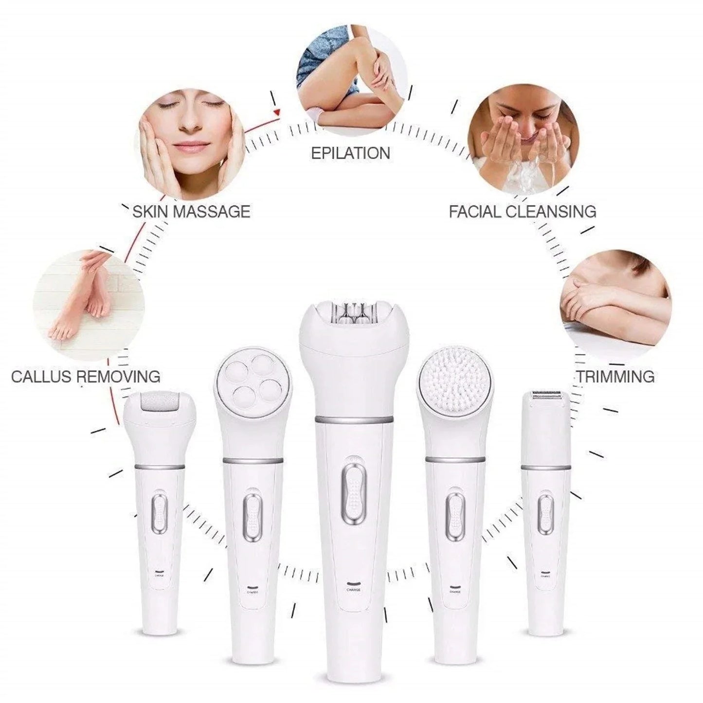 DSP Professional 5-in-1 personal care brush Rose Cosmetics